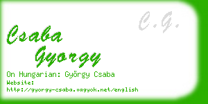 csaba gyorgy business card